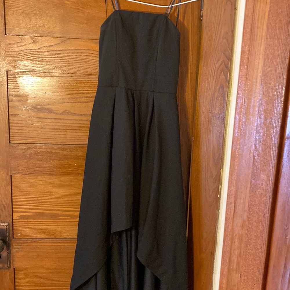Black strapless high-low gown - gala, prom, special occasion dress